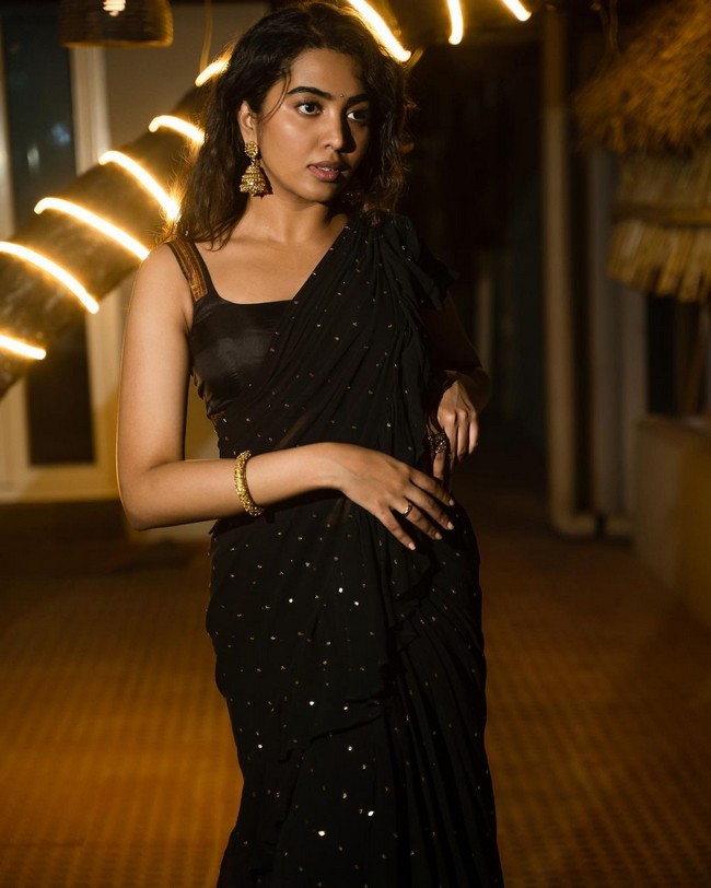 Shivathmika Rajashekar Looking Pretty in Black Saree