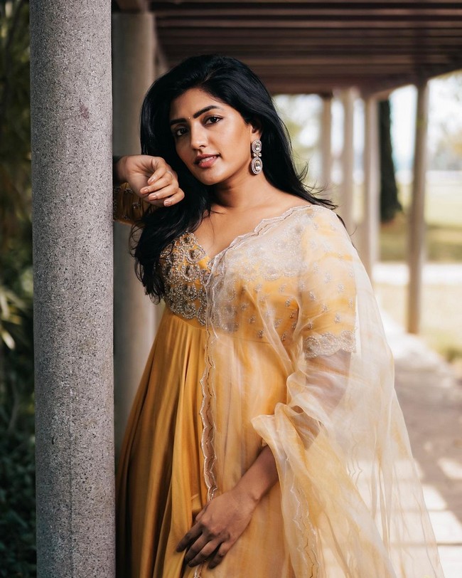 Eesha Rebba Looking Stylish in Yellow Dress