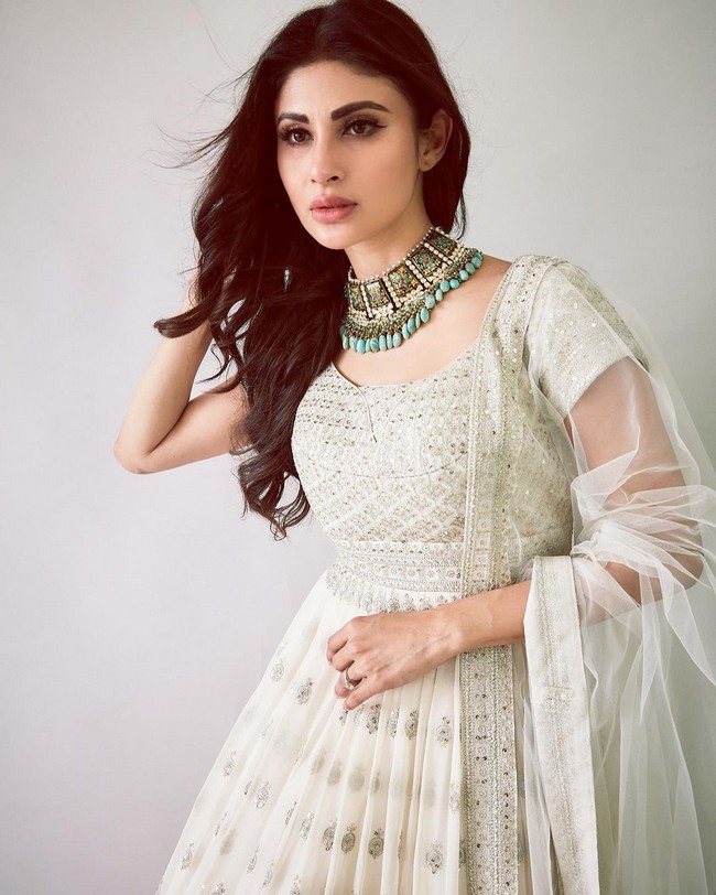 Mouni Roy Looks Colorful in White Dress