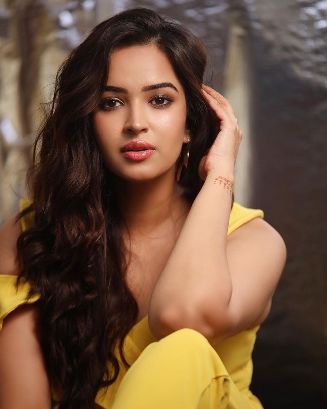 Pujita Ponnada Awesome Looks in Yellow Outfit