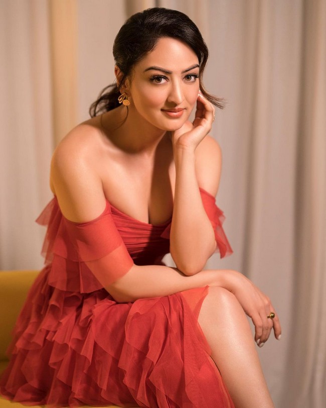 Sandeepa Dhar Amazing Looks in Red Dress