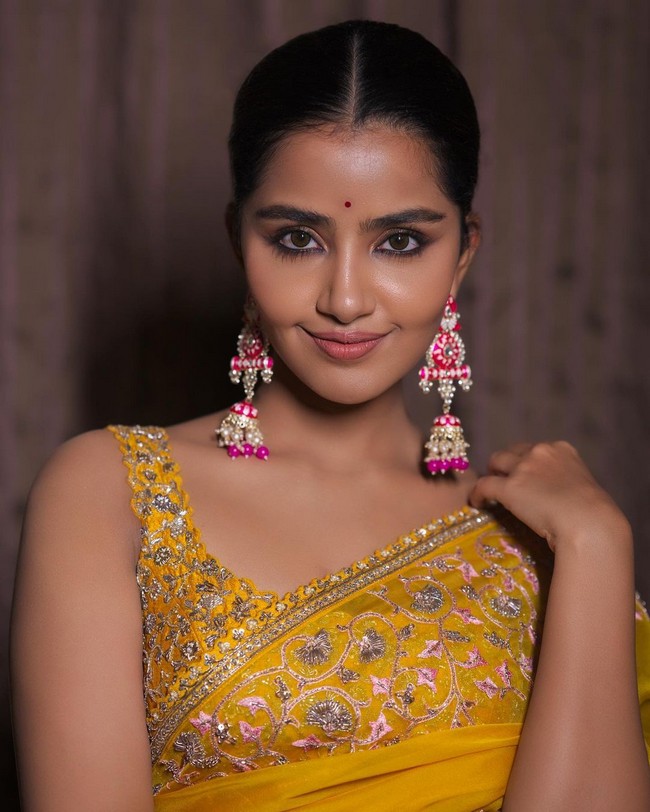 Anupama Looking Gorgeous in Yellow Saree