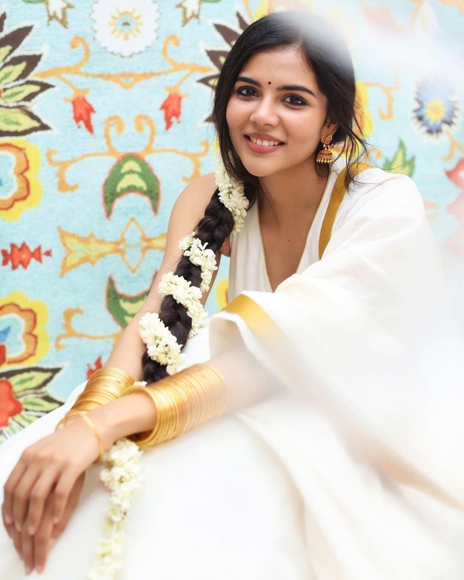 Kalyani Priyadarshan Looks Beautiful in White Saree