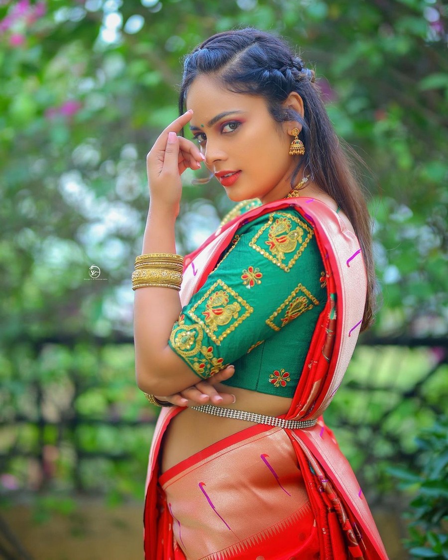 Nandita Swetha Looks Pretty in Silk Saree