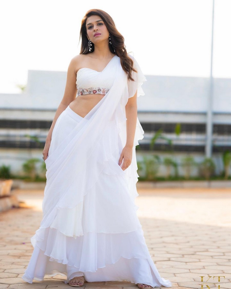 Shraddha Das Looks Stylish in White Dress