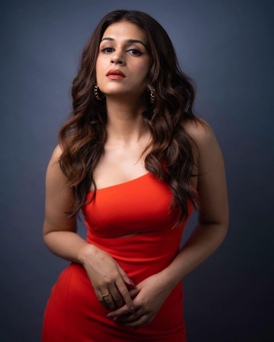 Actress Shraddha Das Latest Photoshoot in Red Outfit