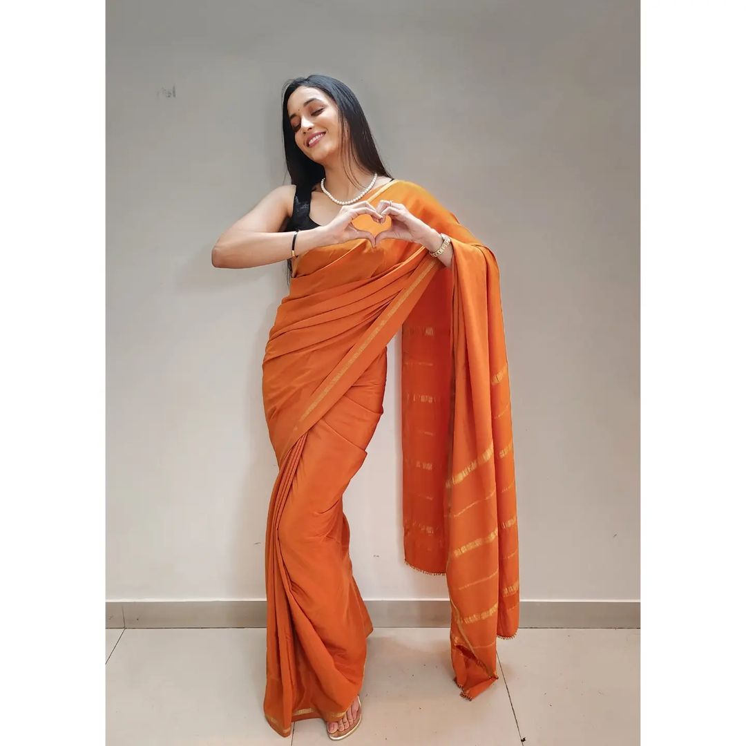 Srinidhi Shetty Awesome Looks in Orange Saree