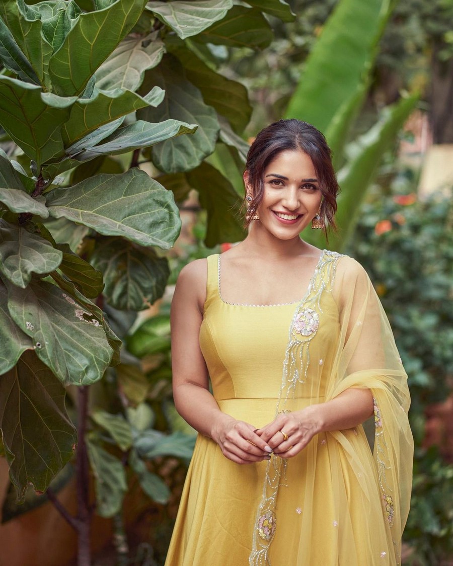 Ruhani Sharma Looking Cute in Yellow Dress