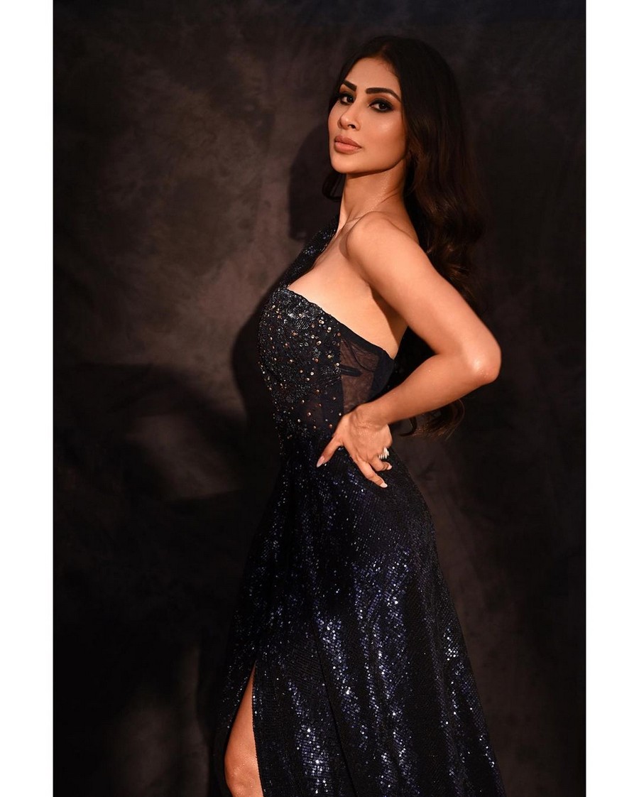 Mouni Roy Looks Regal in Shiny Black Dress