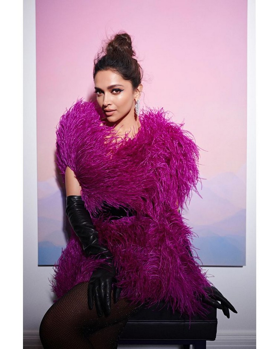 Actress Deepika Padukone Amazing Cliks in Pink Dress