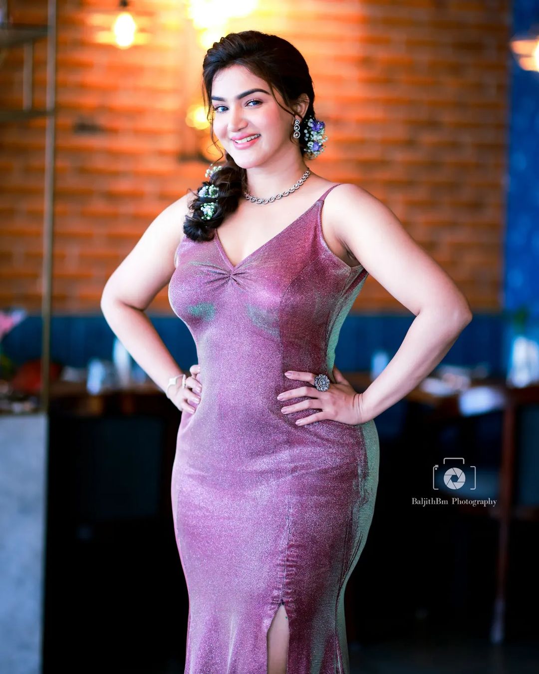 Honey Rose Looking Gorgeous in Shiny Dress