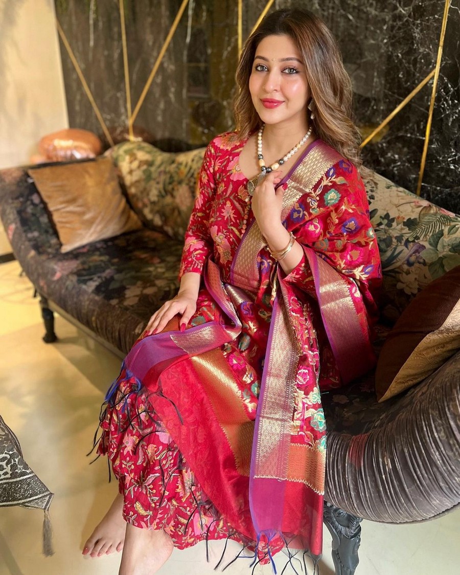 Sonarika Bhadoria Looking Traditional in Dress