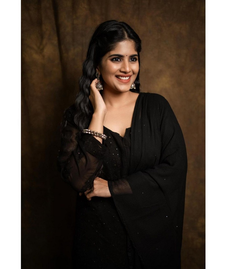 Actress Megha Akash Looks Awesome In Black Dress