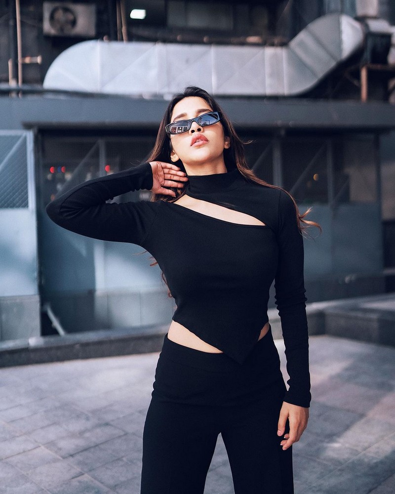 Nabha Natesh Trendy Clicks in Black Outfit