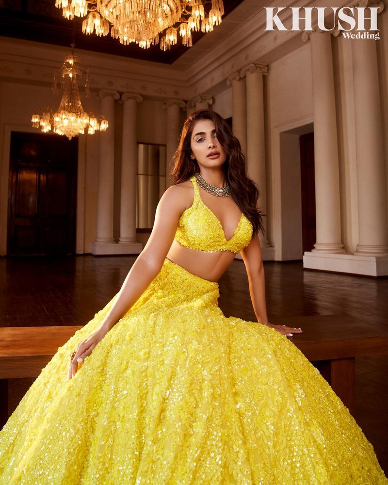 Pooja Hegde Looks Stuns in Yellow Dress