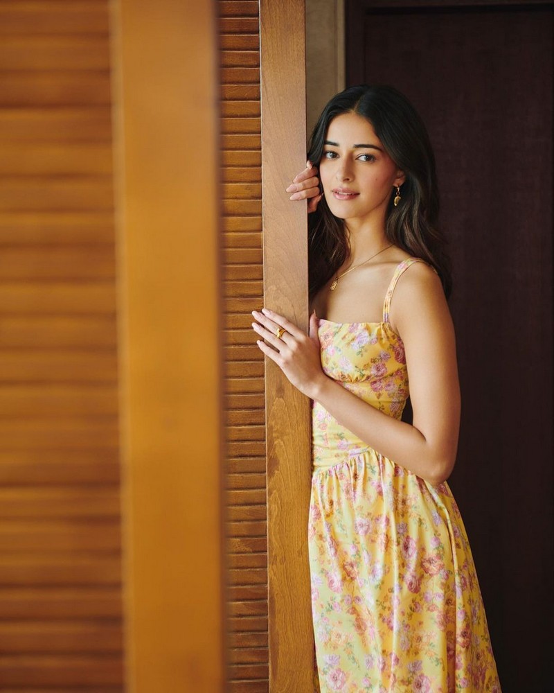 Ananya Panday Looking Gorgeous in Yellow Floral Frock