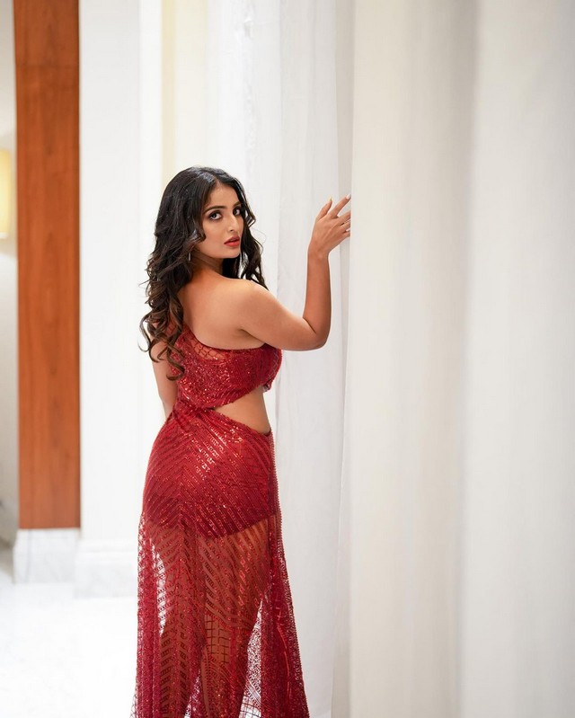Ananya Nagalla Looking Beautiful In Red Dress