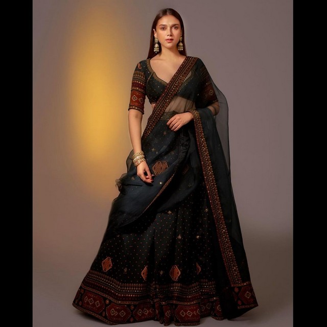 Actress Aditi Rao Hydari Marvelous Looks in Black Dress