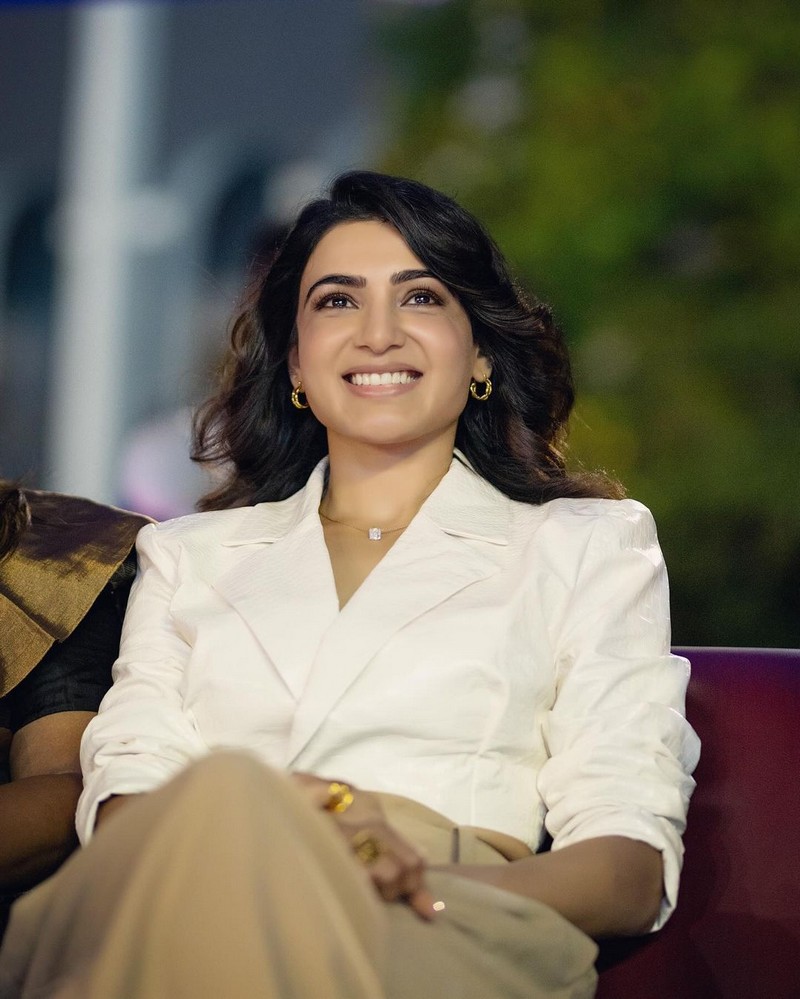 Actress Samantha Looking Cute in White Dress