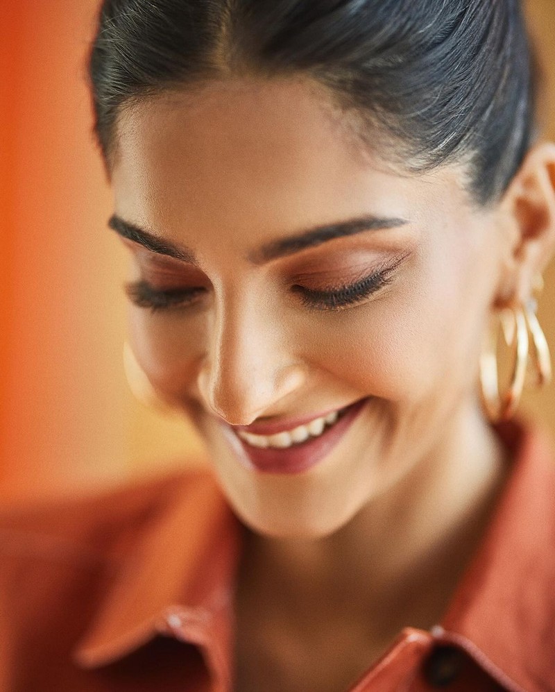 Sonam Kapoor Mesmerizing Clicks in Orange Outfit