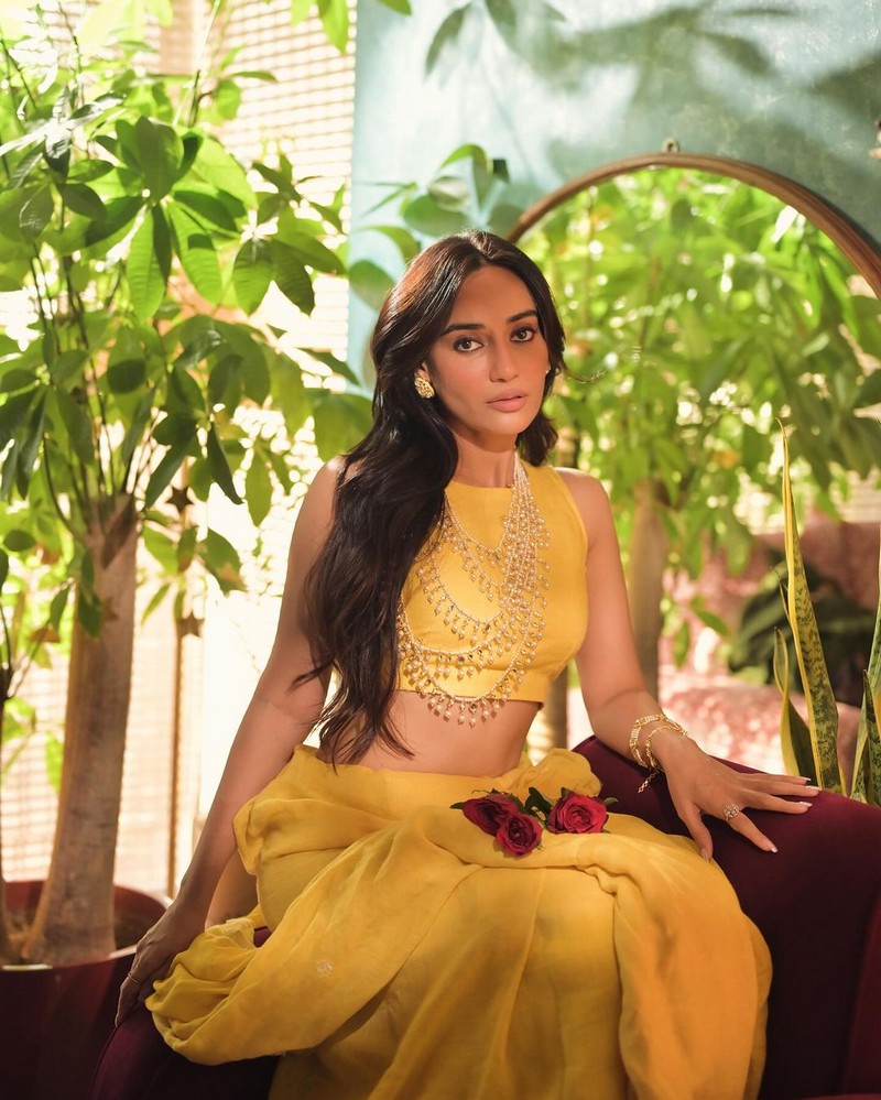 Surbhi Jyoti Beautiful Clicks in Yellow Dress