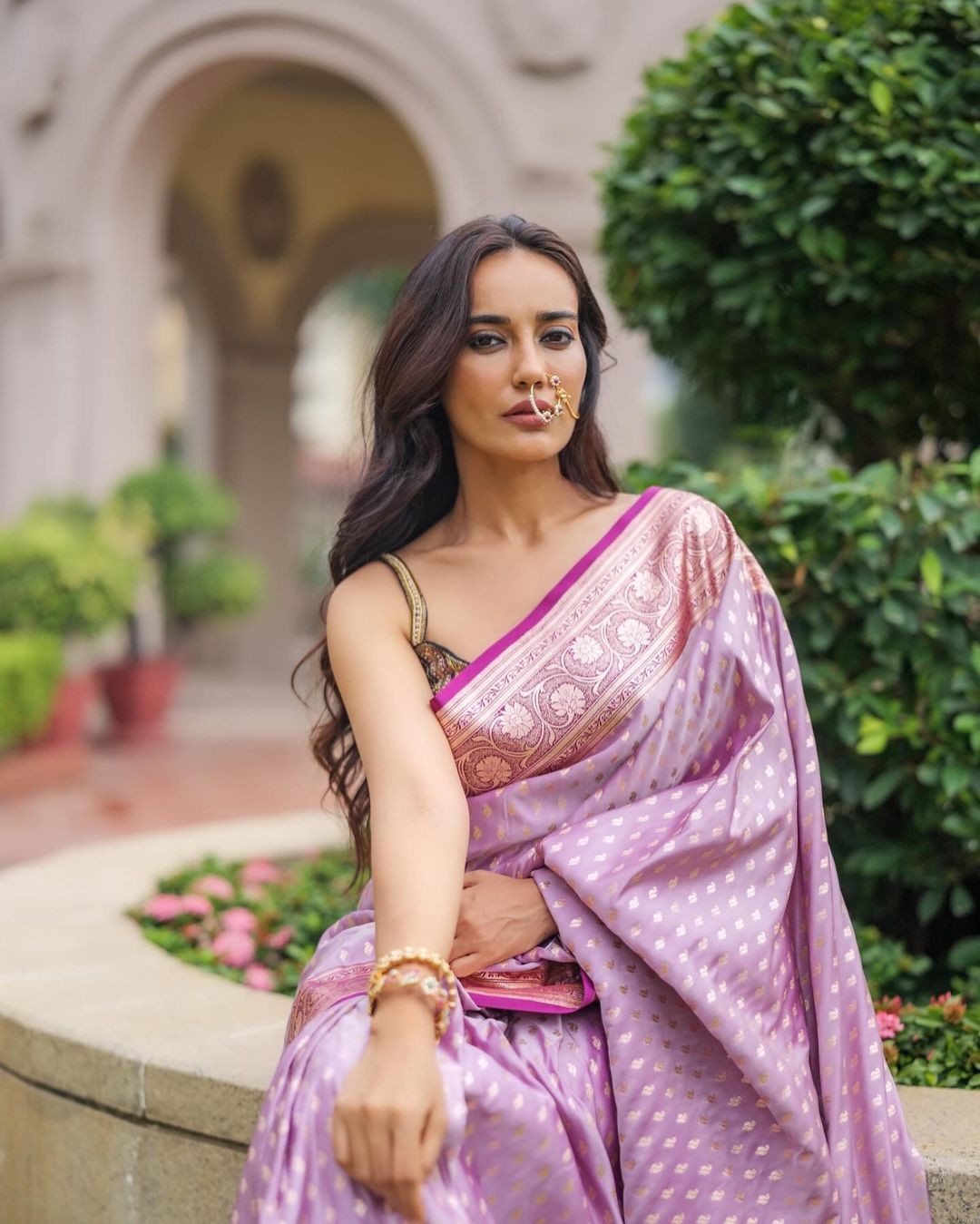 surbhi jyoti Amazing Looks In Purple Saree