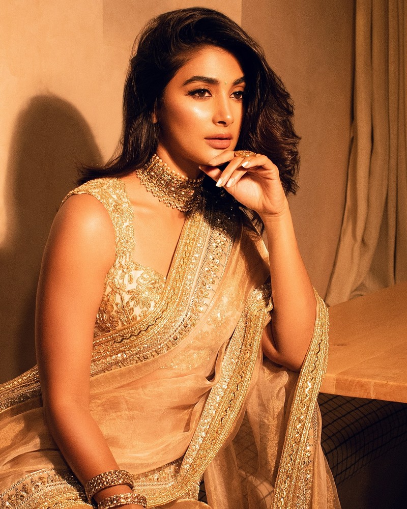 Delightful Pics Of Pooja Hegde in Saree